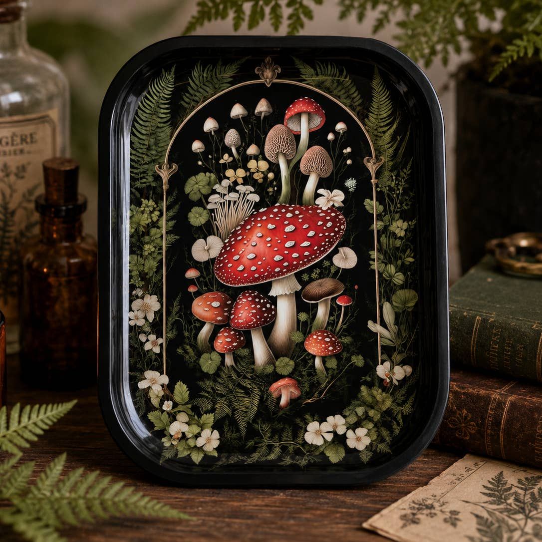 Mushroom Forest Metal Tray 