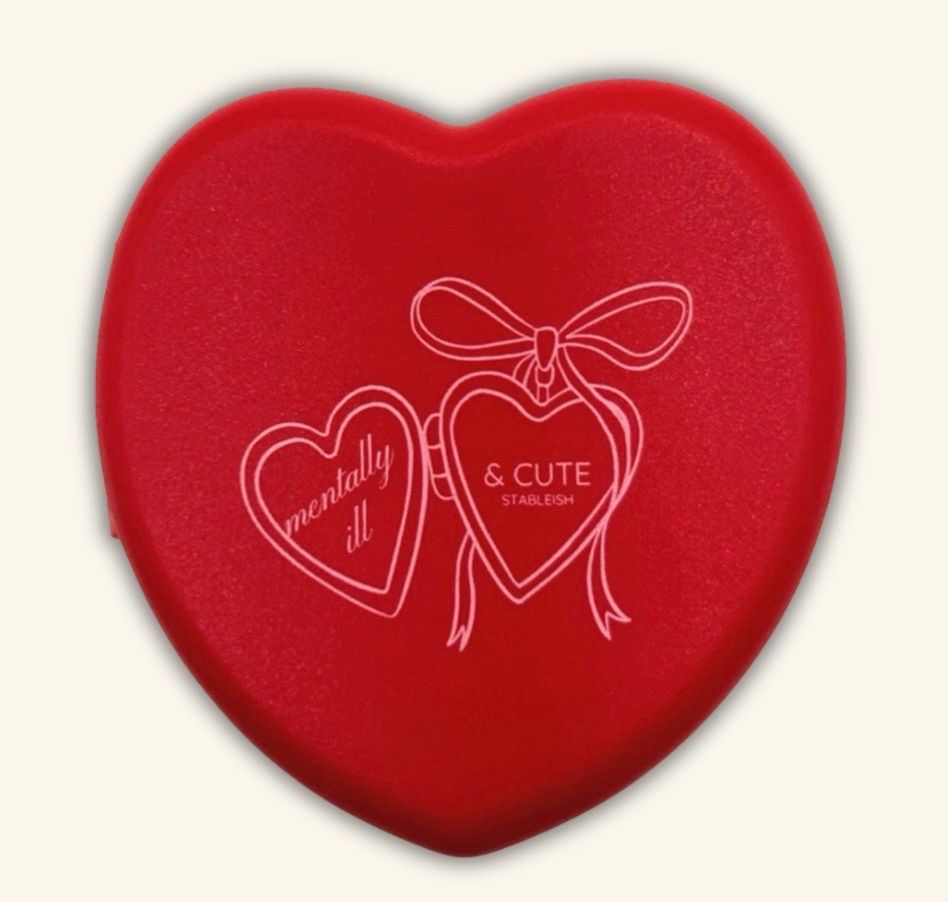 Mentally Ill &amp; Cute Mini Pill Case Red Heart