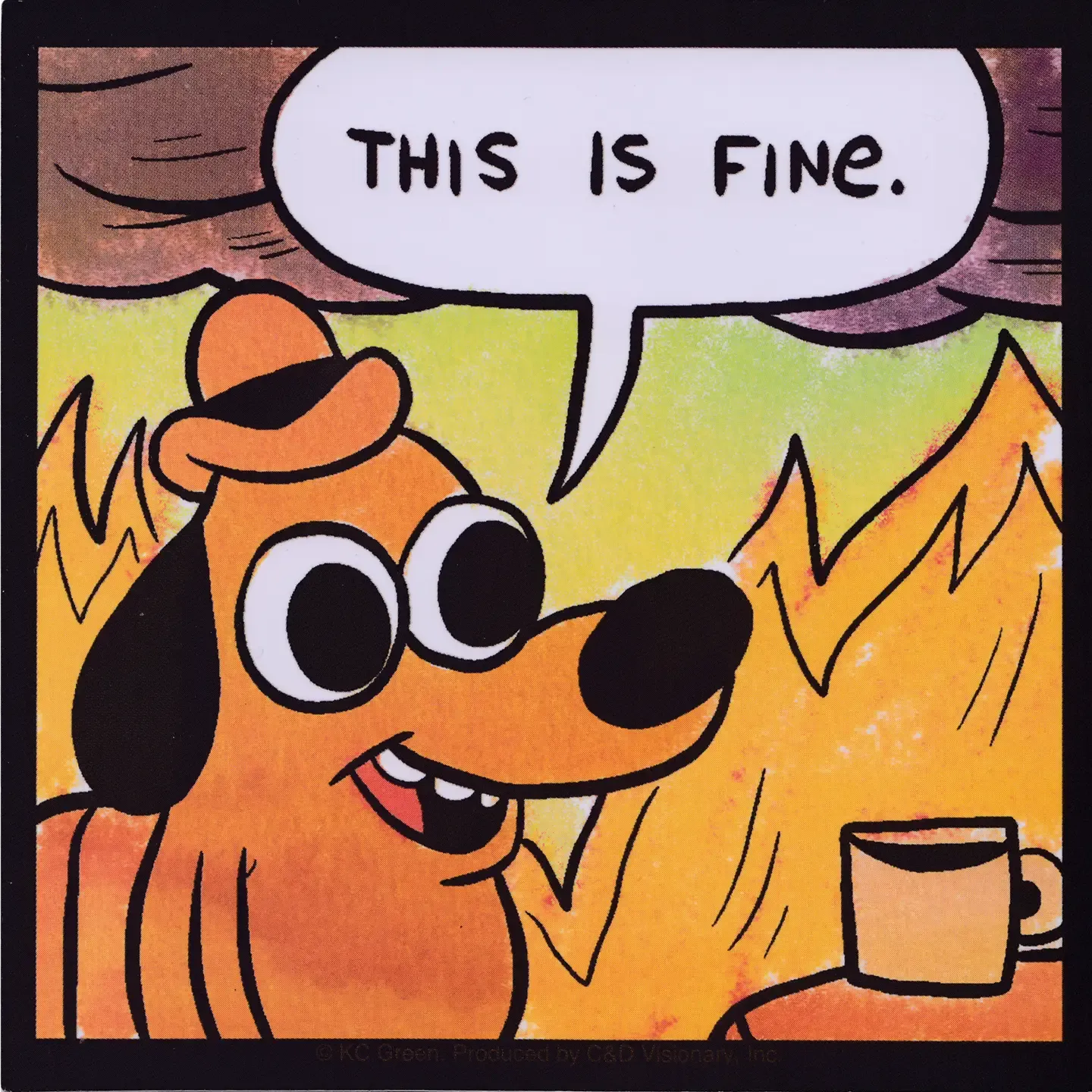 KC Green This Is Fine Sticker 
