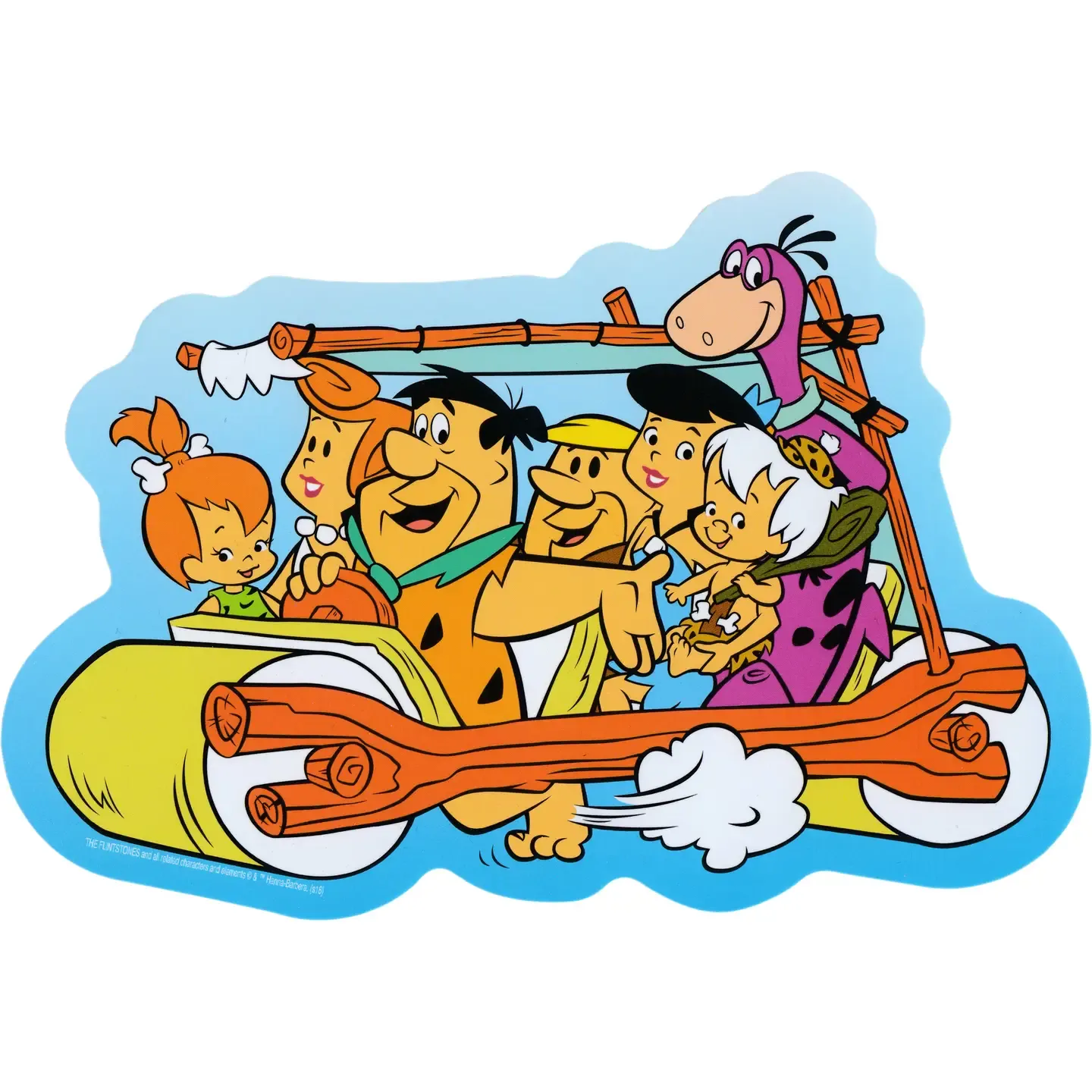 Flinstones Driving  Sticker