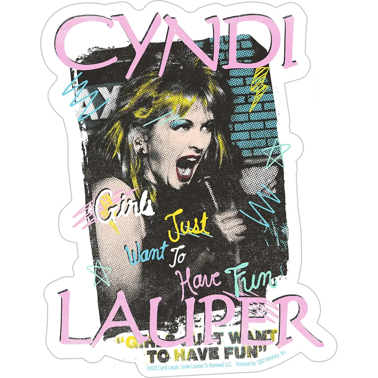 Cyndi Lauper Girls Just Want To Have Fun Sticker