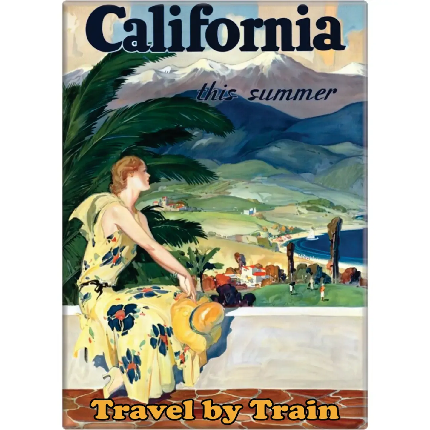 California Travel By Train Magnet