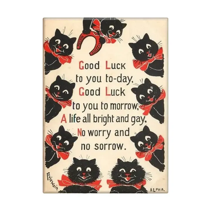 Black Cats Good Luck Magnet
