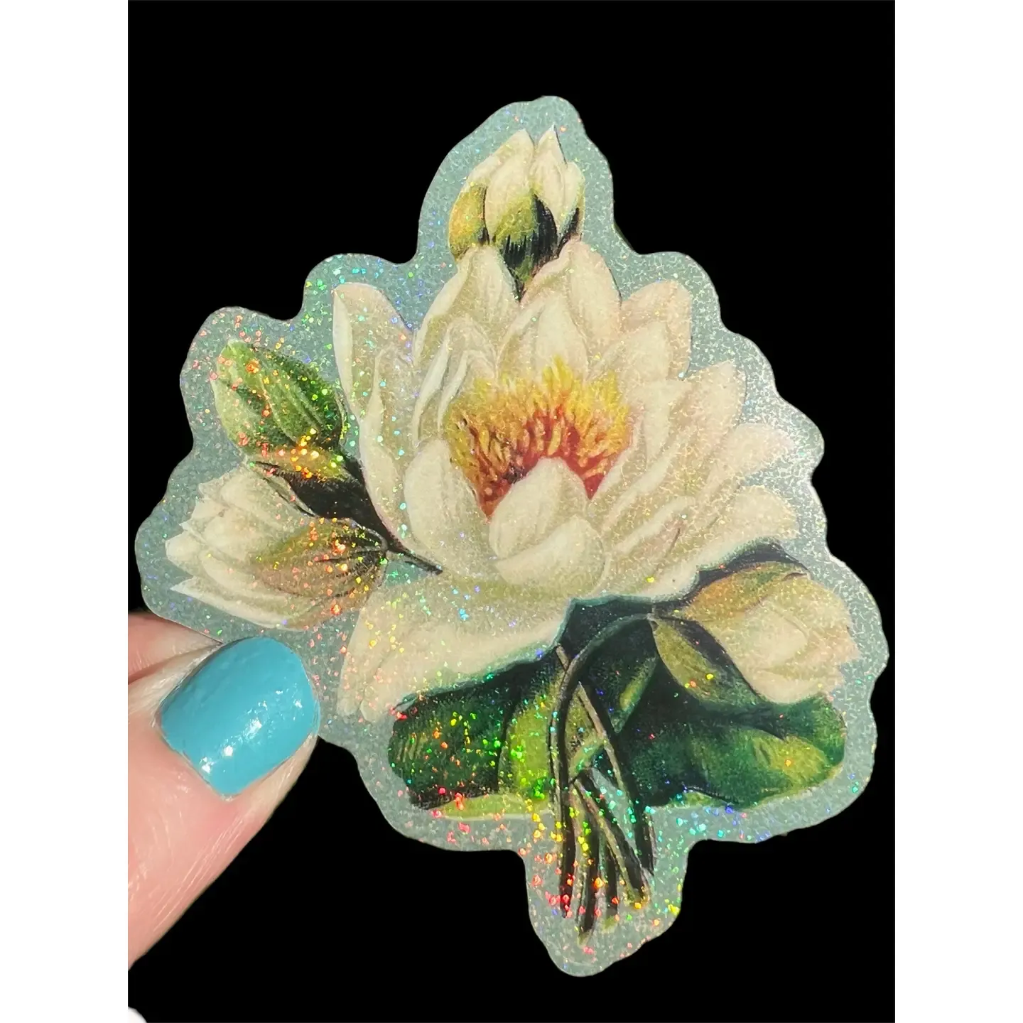 White Lotus Flower Sticker