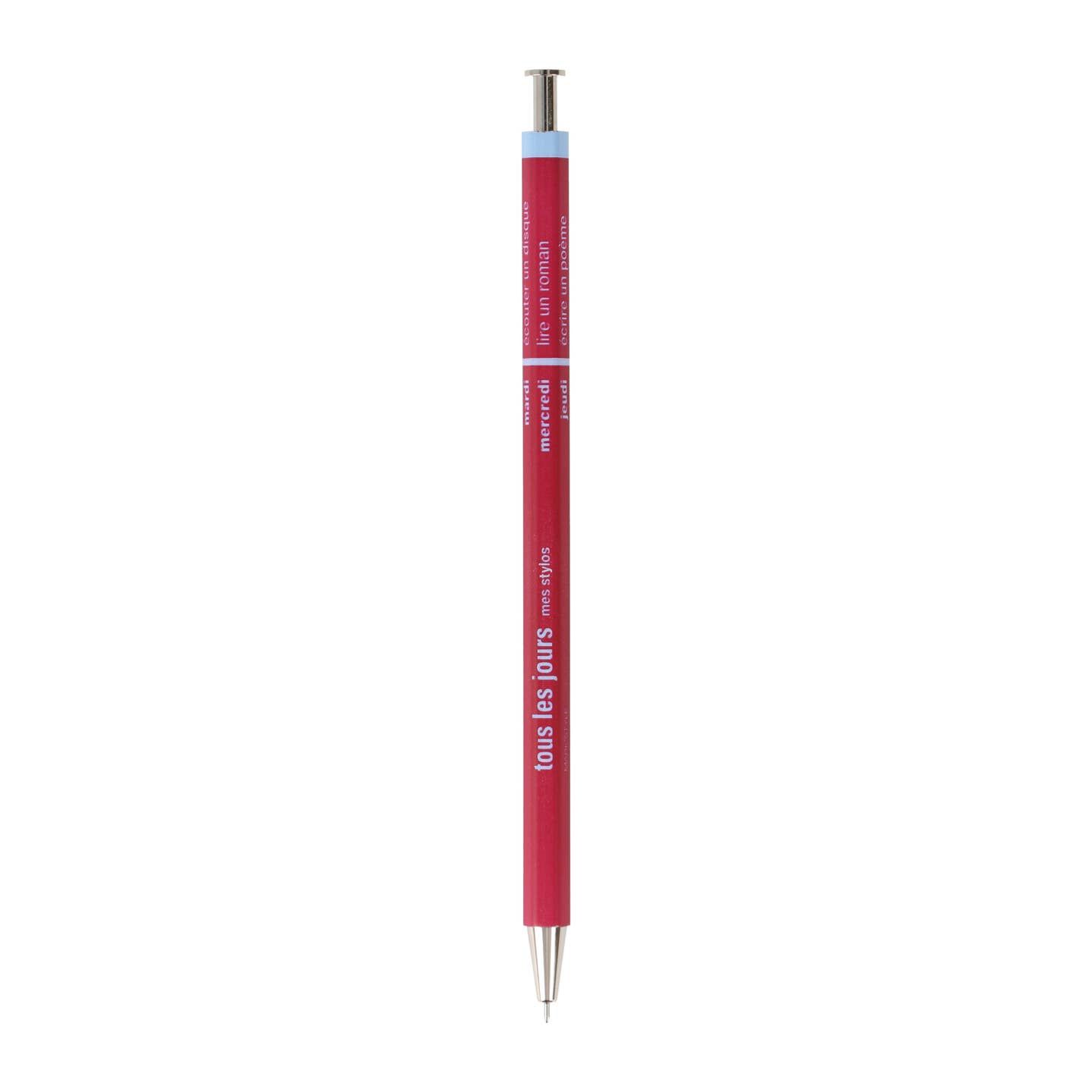 Japanese Wooden Ballpoint Pen Red Wine  0.5mm 