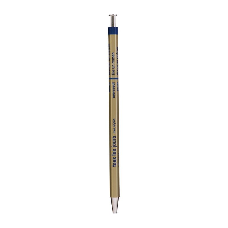 Japanese Wooden Ballpoint Pen Gold 0.5mm