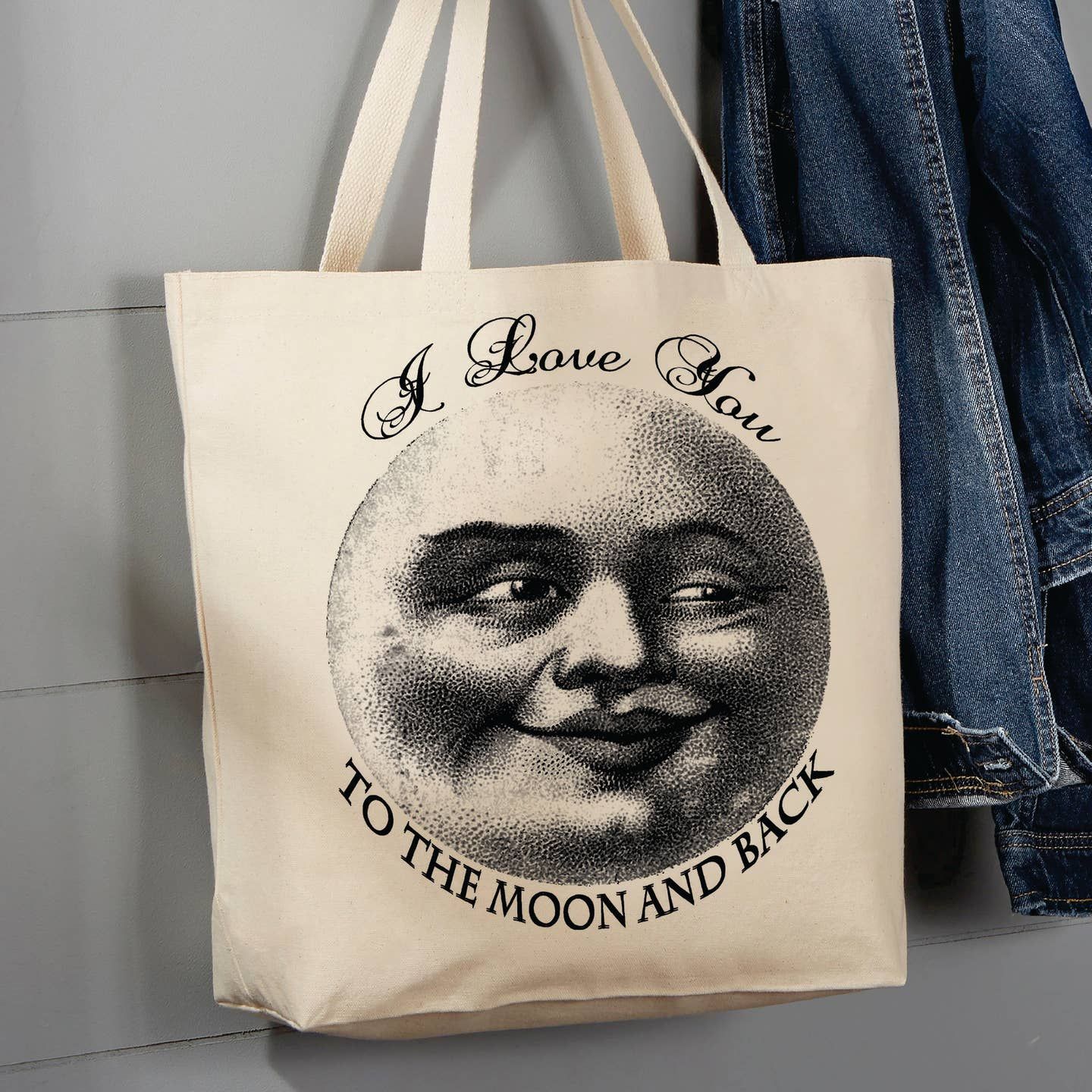Love You To The Moon And Back Canvas Tote Bag