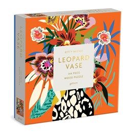 Kitty McCall Leopard Vase 144 Pc Wood Puzzle