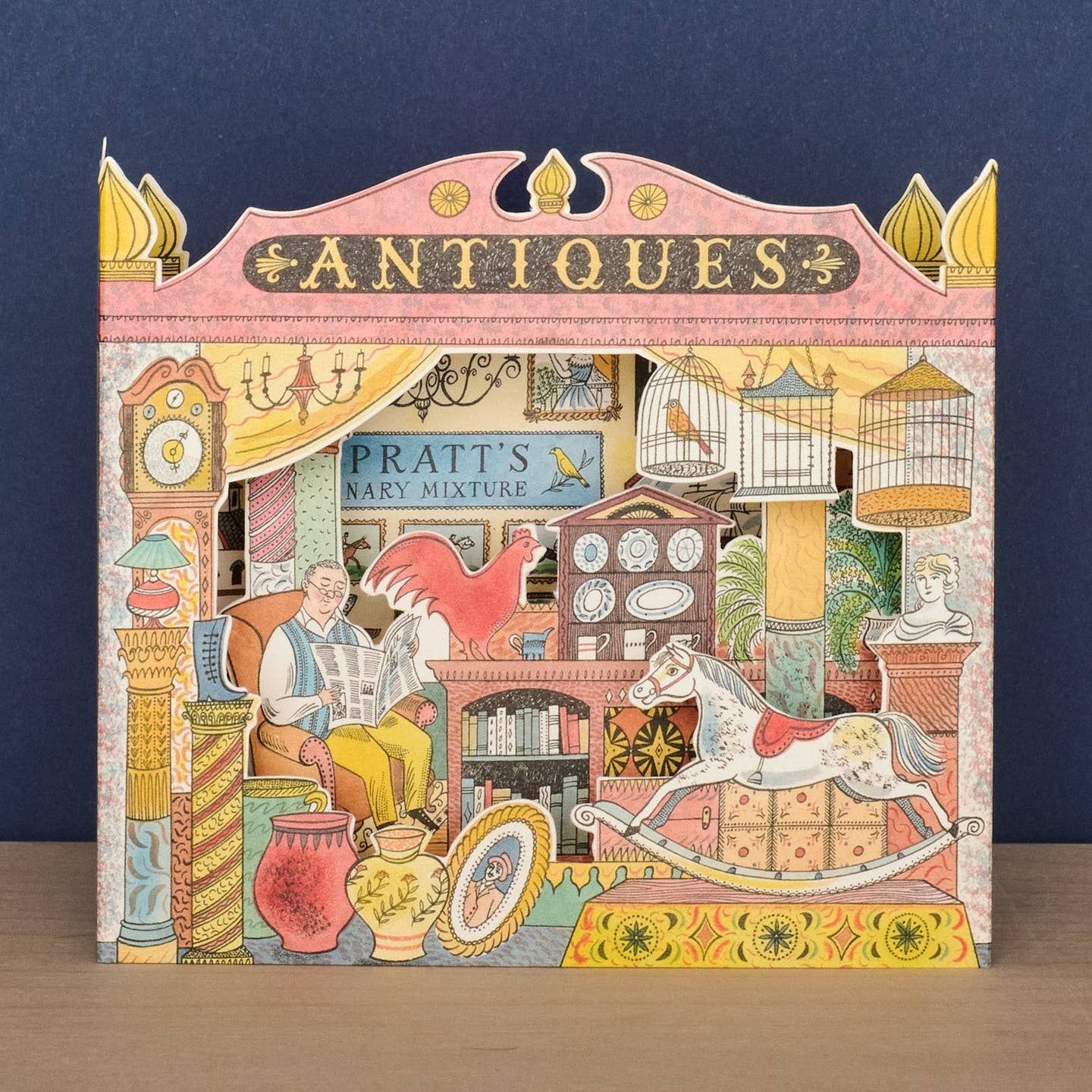 Antiques Shop Die Cut Card
