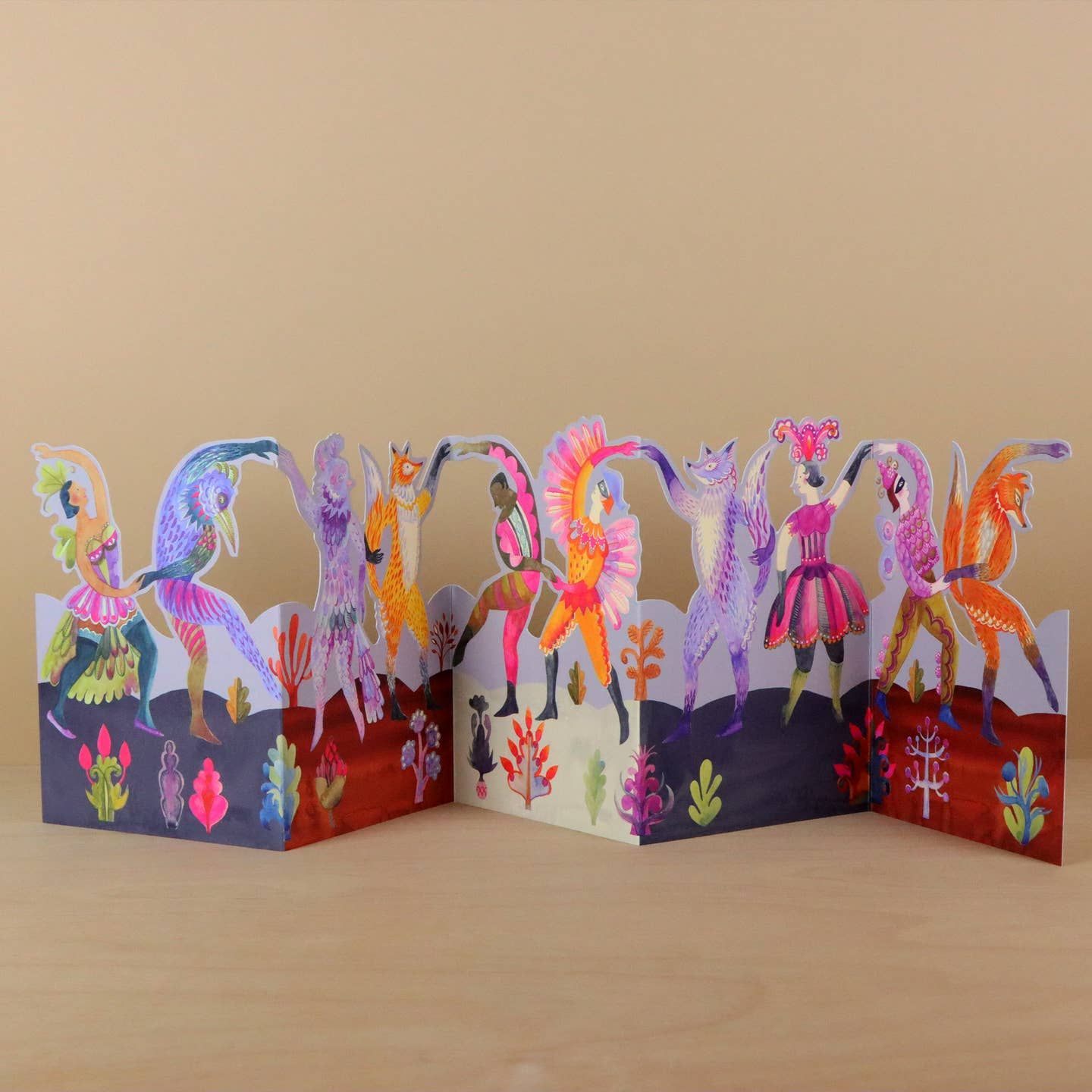 Carnival Dancers Die Cut Card