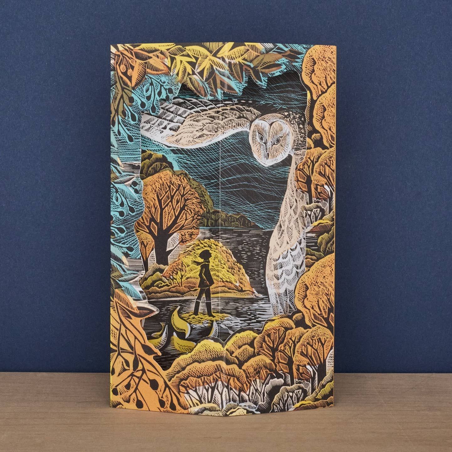 October Owl Die Cut Card