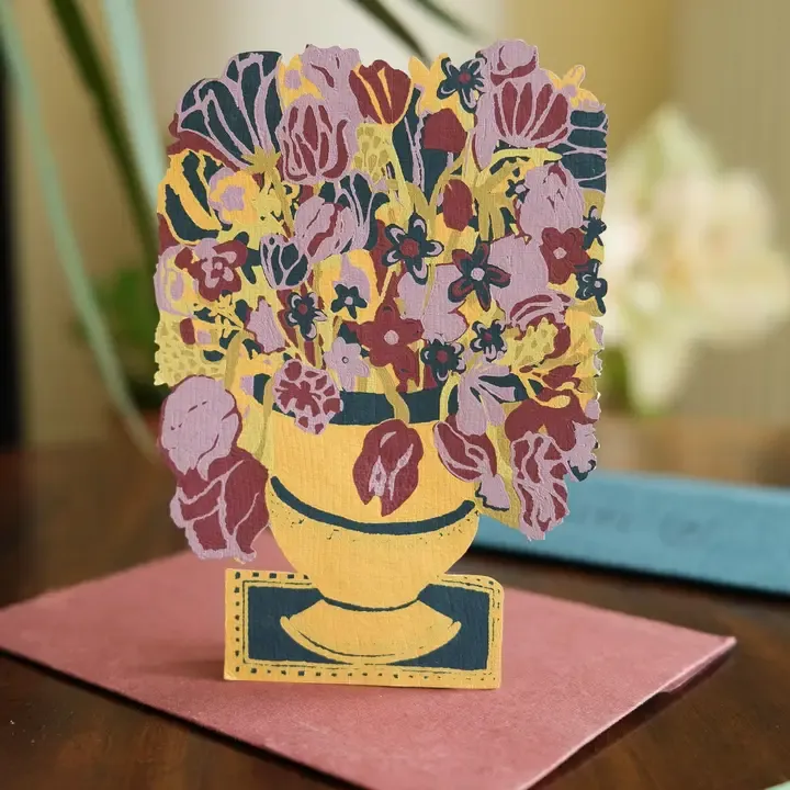Bloomsbury Ochre Vase Card