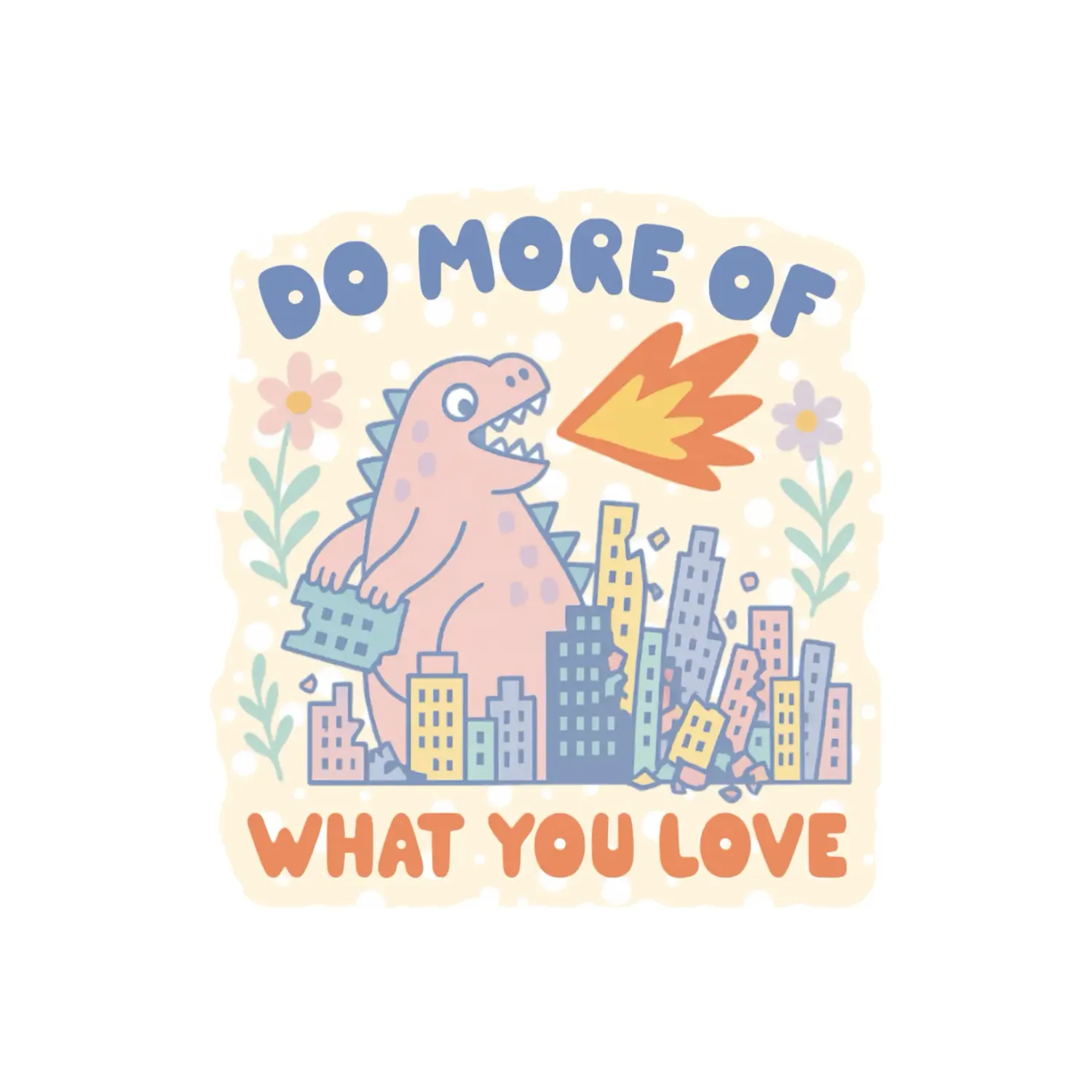 Motivational Monster Fire Sticker