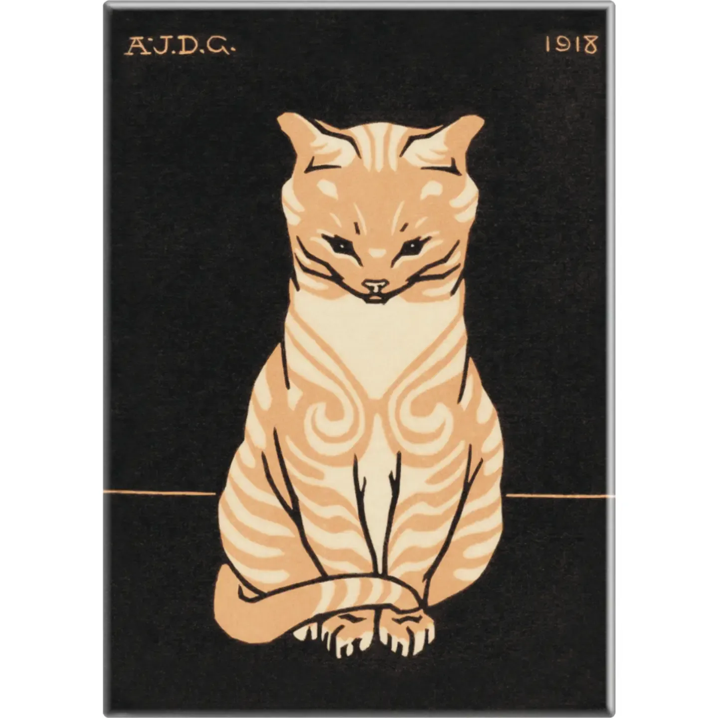 Julie De Graag Sitting Cat Magnet