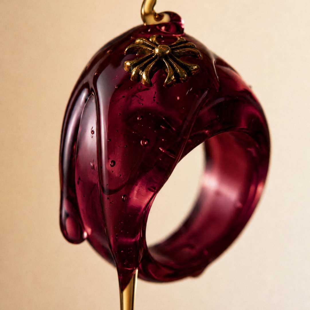 Brown Resin Amber Ring