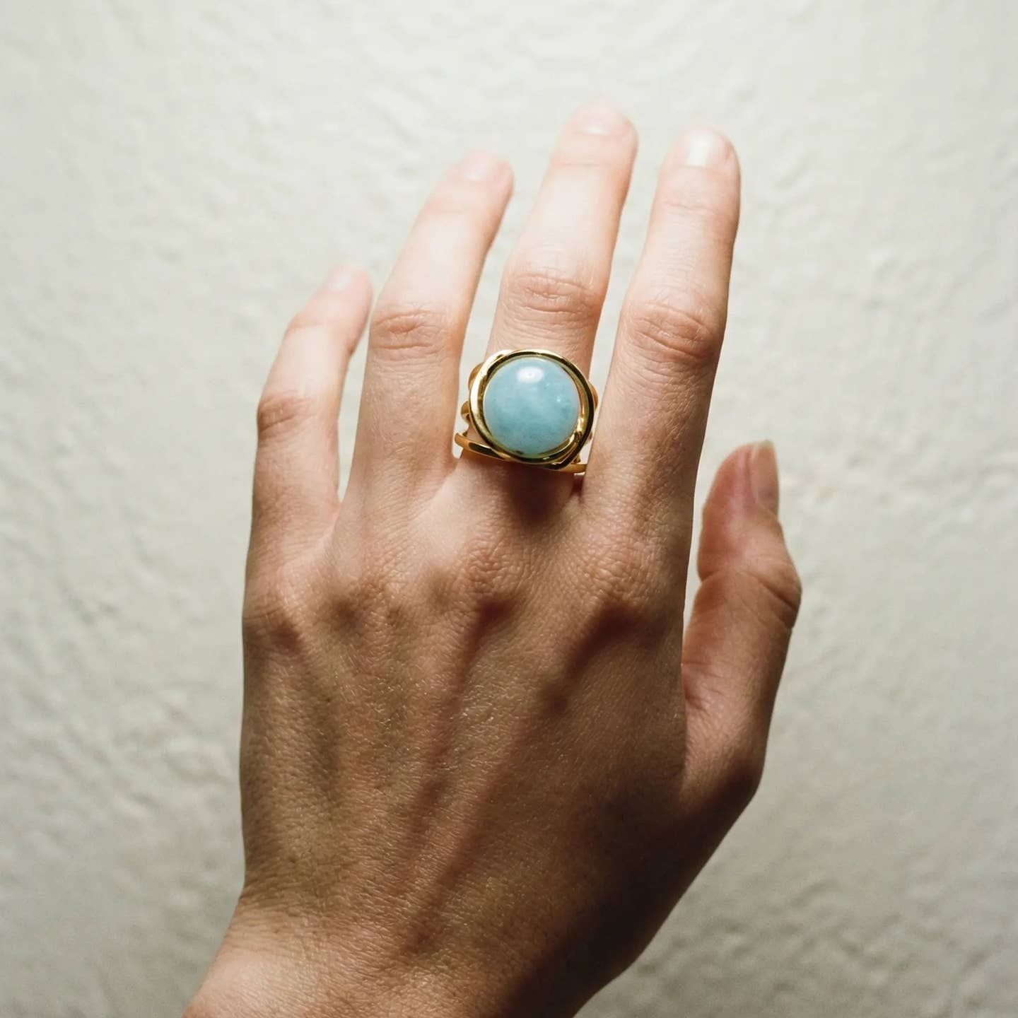 Aquamarine Spinning Ball Ring