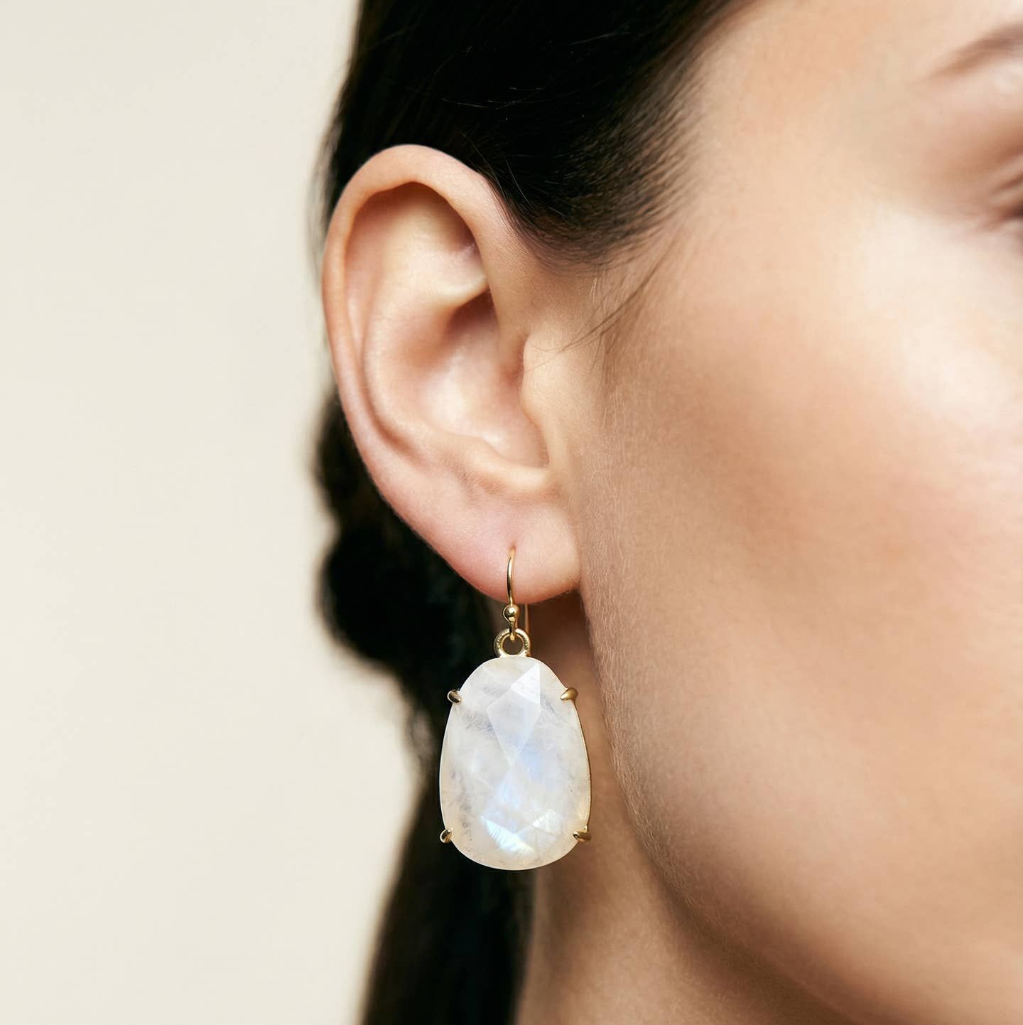 Oval Moonstone Earrings