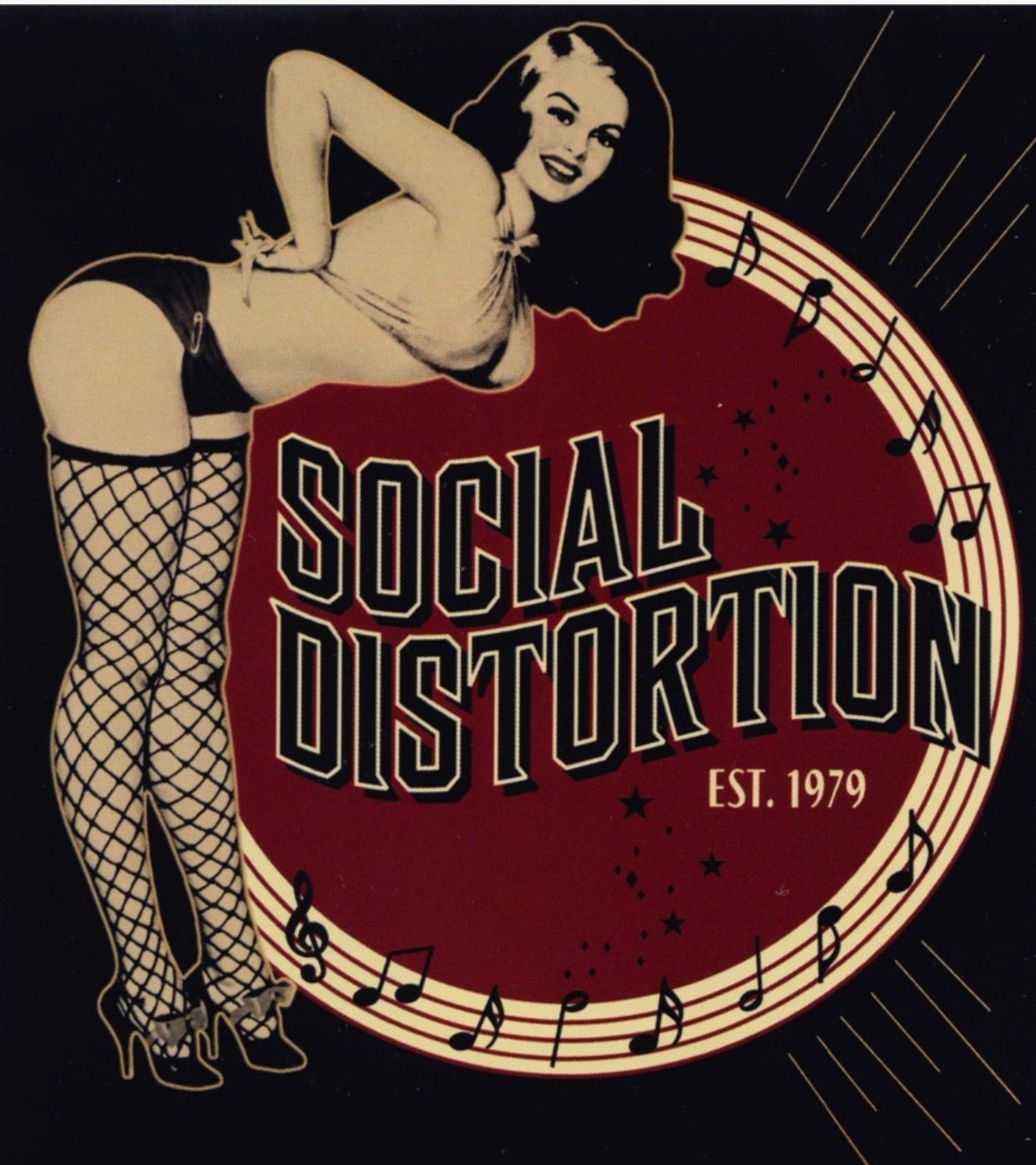 Social Distortion Retro Pin Up Girl Sticker