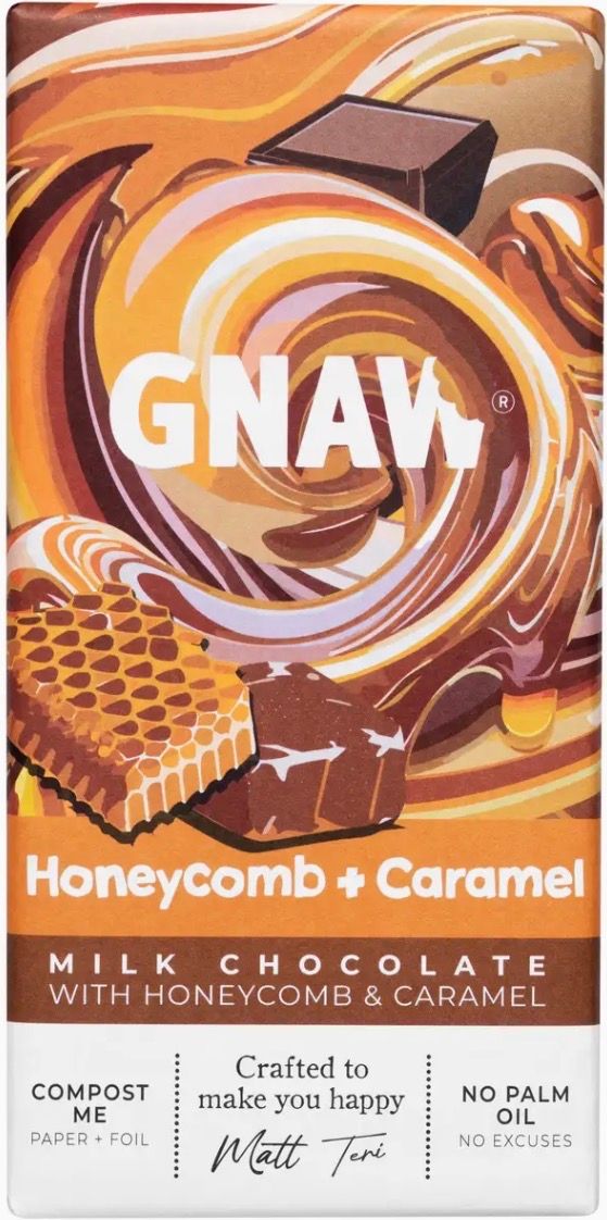 Gnaw Honeycomb &amp; Carmel Milk Chocolate 2.82oz