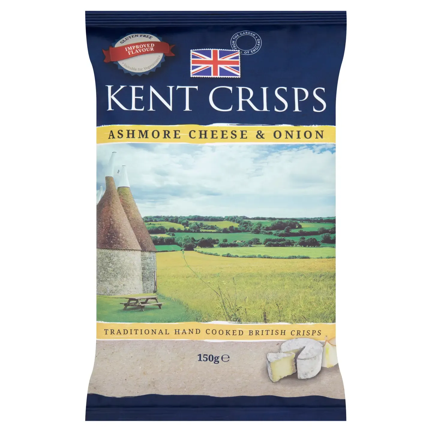 Kent Crisps Ashmore Cheese &amp; Onion Crisps 150G