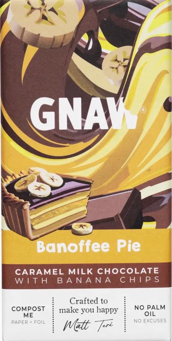 Gnaw Banoffee Pie 2.82oz  Milk Chocolate