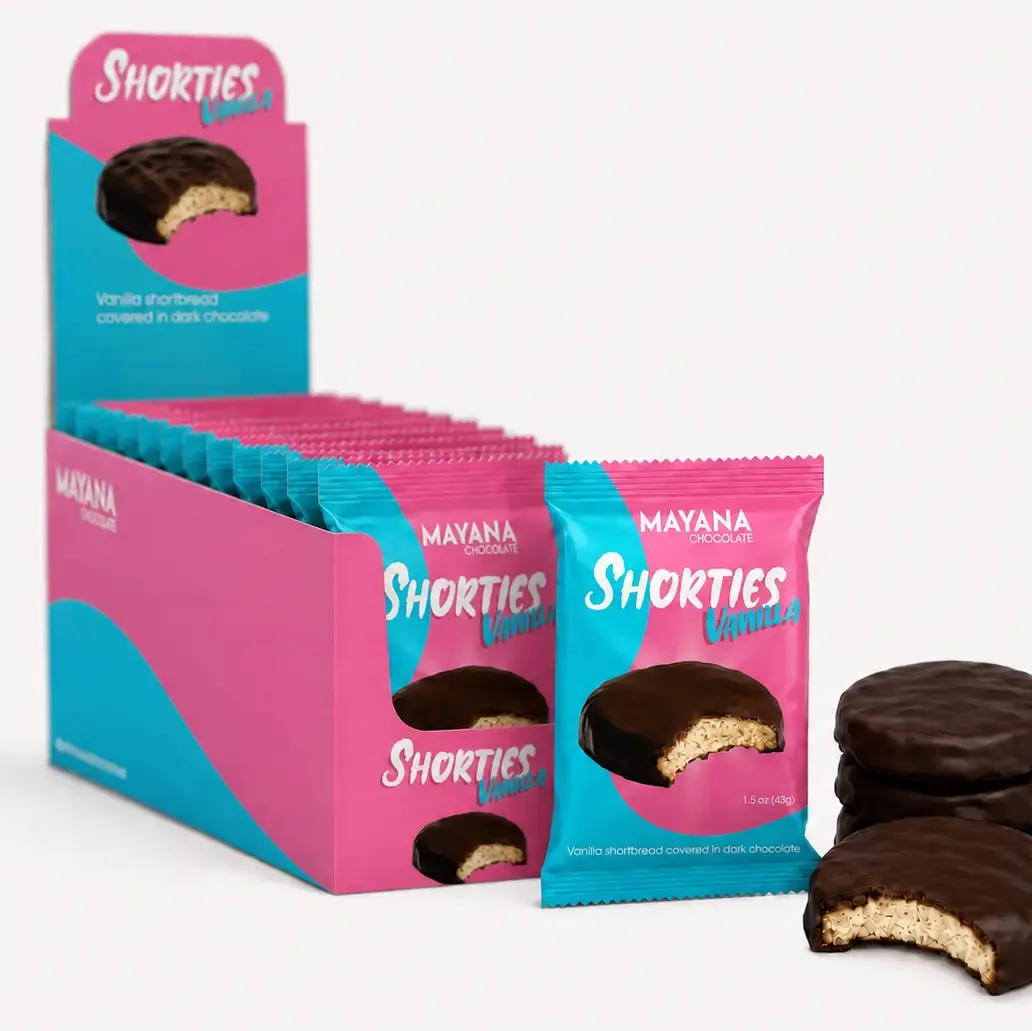 Mayana Shorties Vanilla Shortbread Cookie Covered In DK Choc,