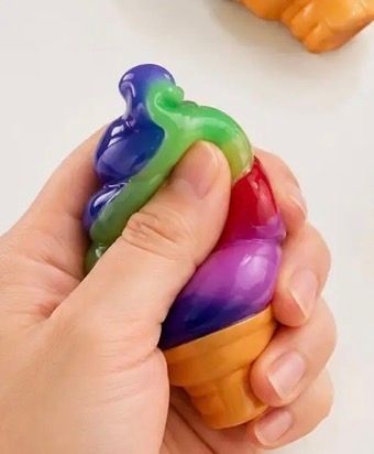Rainbow Ice Cream Cone Squeeze Squishy