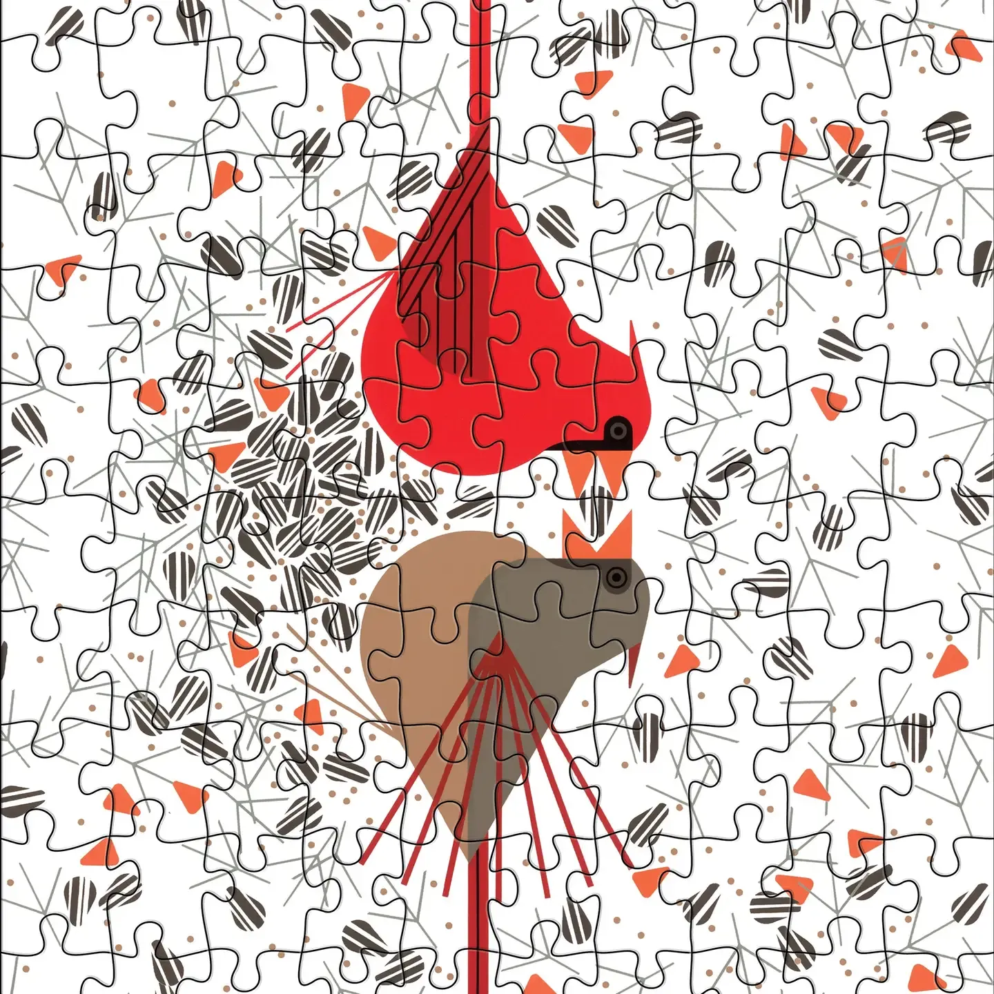 Charley Harper 120-Piece Double-Sided Jigsaw Puzzle Set