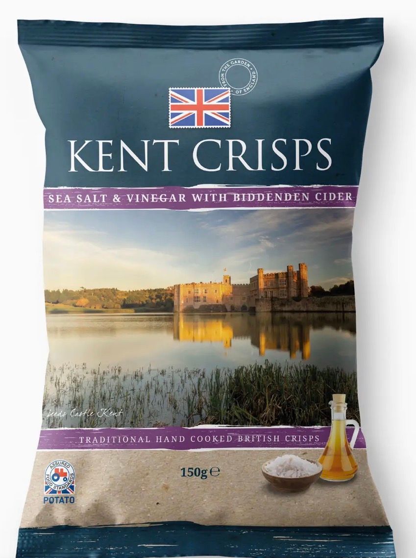 Kent Crisps Sea Salt &amp; Vinegar &amp; Cider Crisps