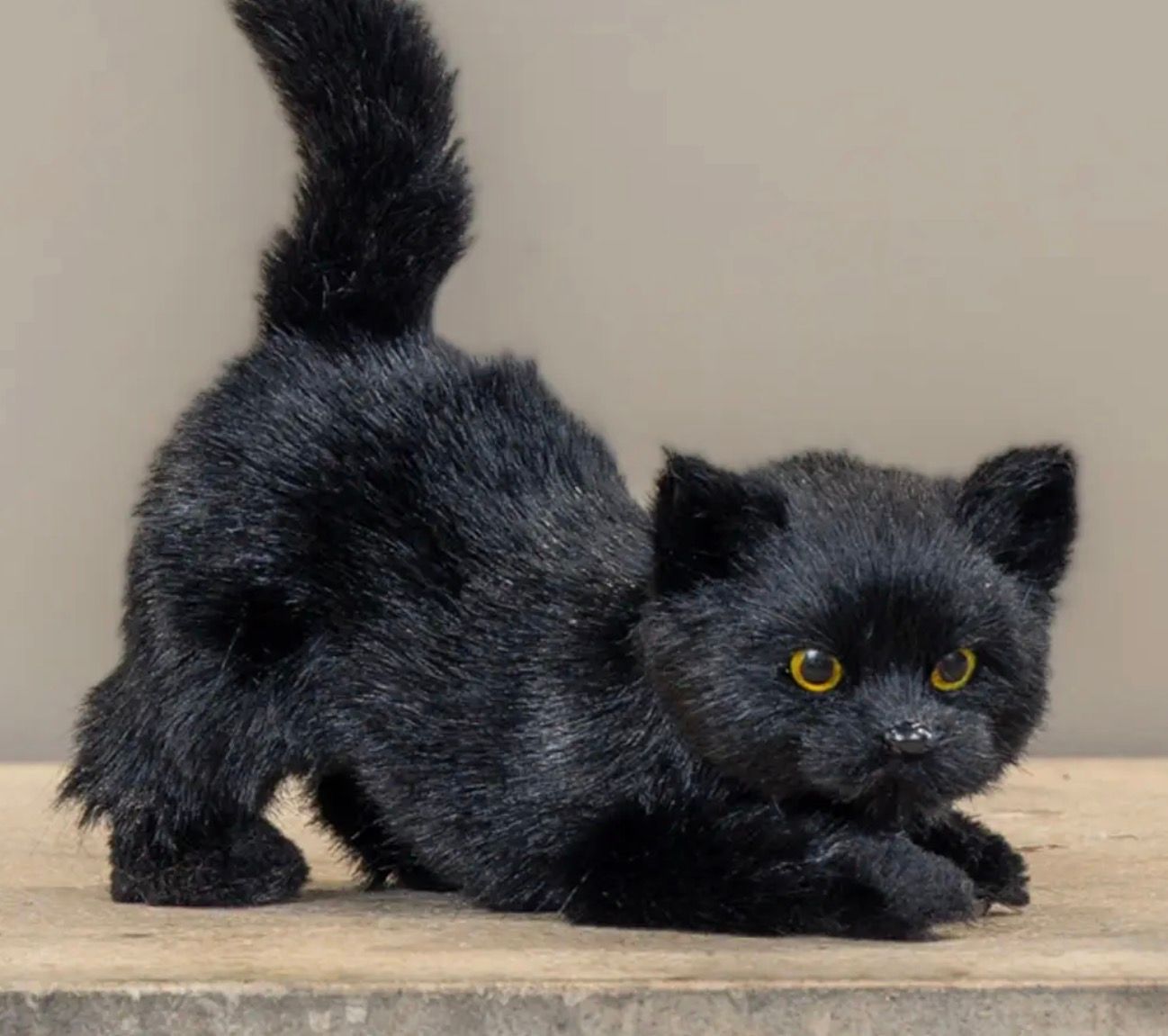 6.75 Black Pouncing Cat