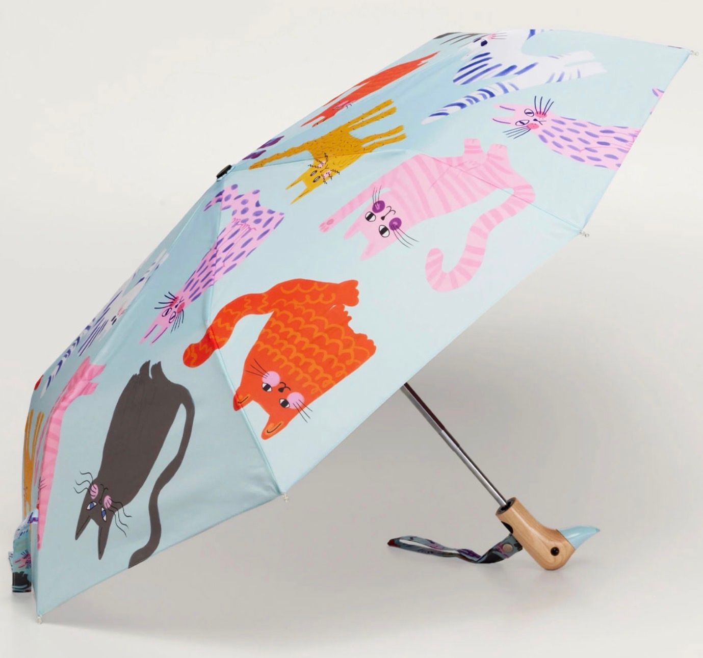 Artsy Cat Lt Blue Duckhead Umbrella
