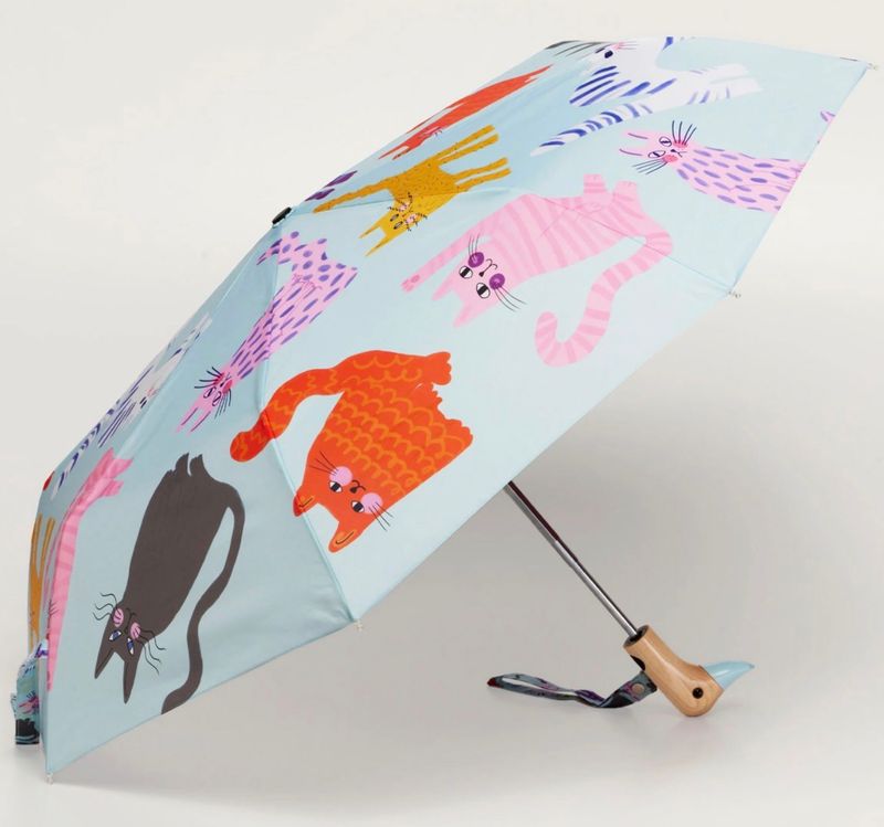 Artsy Cat Lt Blue Duckhead Umbrella