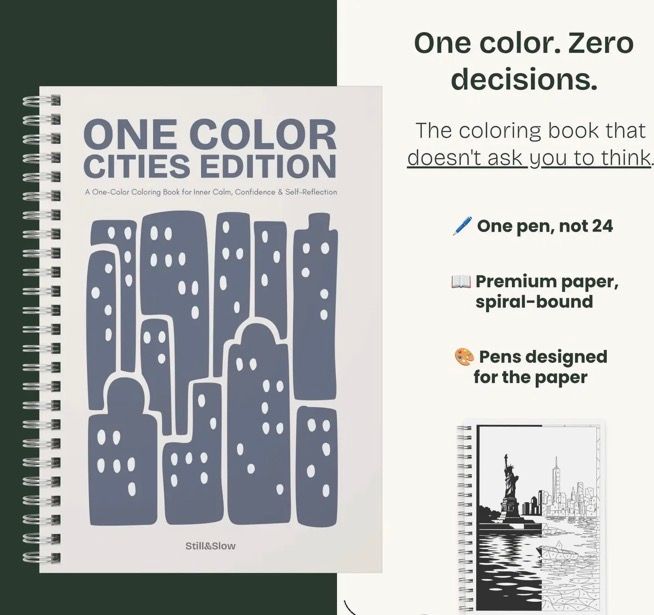 One Color Coloring Book - Cities Edition