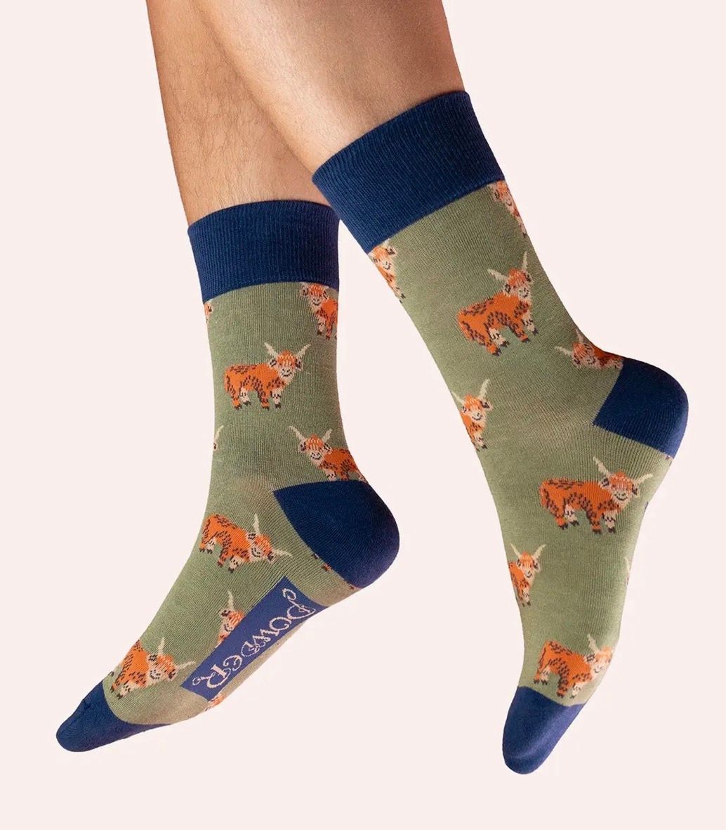 Men's Bamboo Mix Handsome Highland Cows Socks
