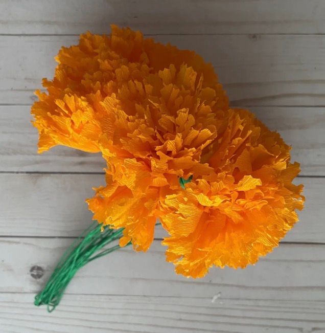 Day Of The Dead Marigold Paper Flowers  Bundle (10 Flowers Per Bundle)