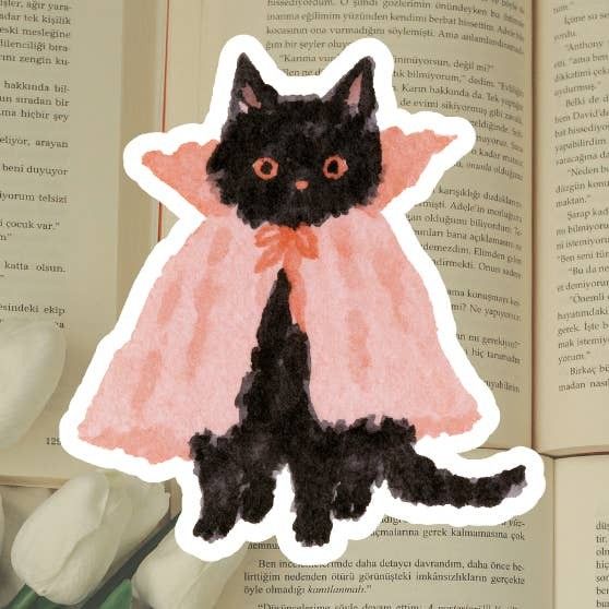  Halloween Dracula Cat Diecut Sticker 