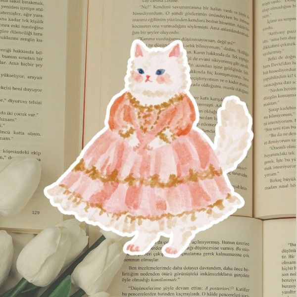 Halloween Princess Cat Diecut Sticker