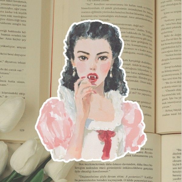 Halloween Goth Vampire Woman Waterproof Sticker