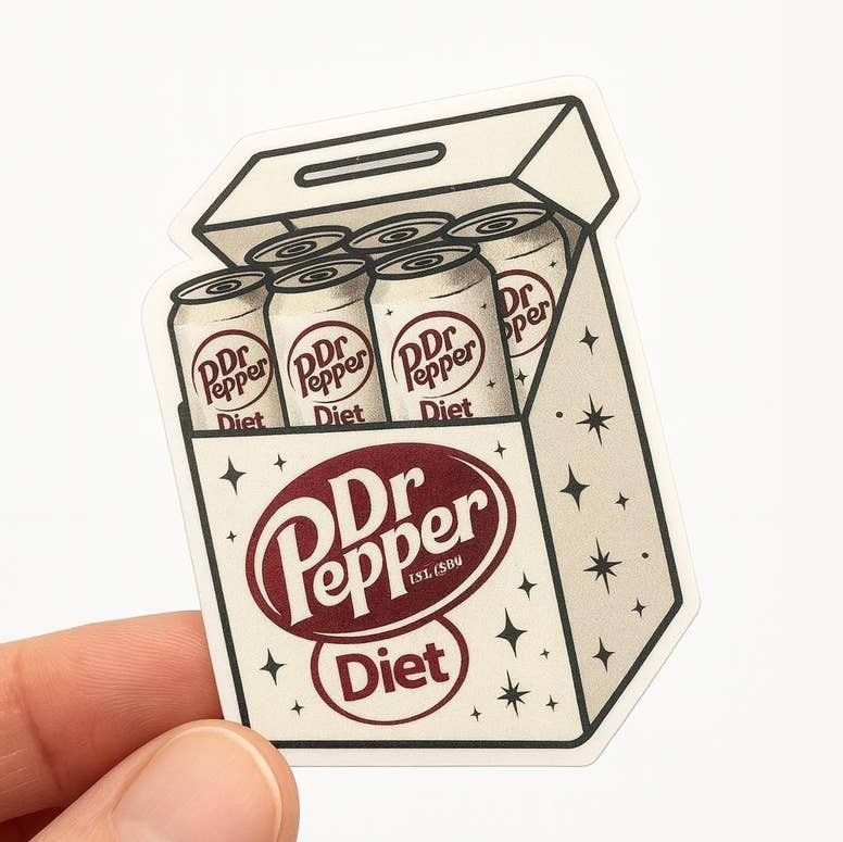 Diet Dr Pepper Matte Vinyl Fridge Sticker