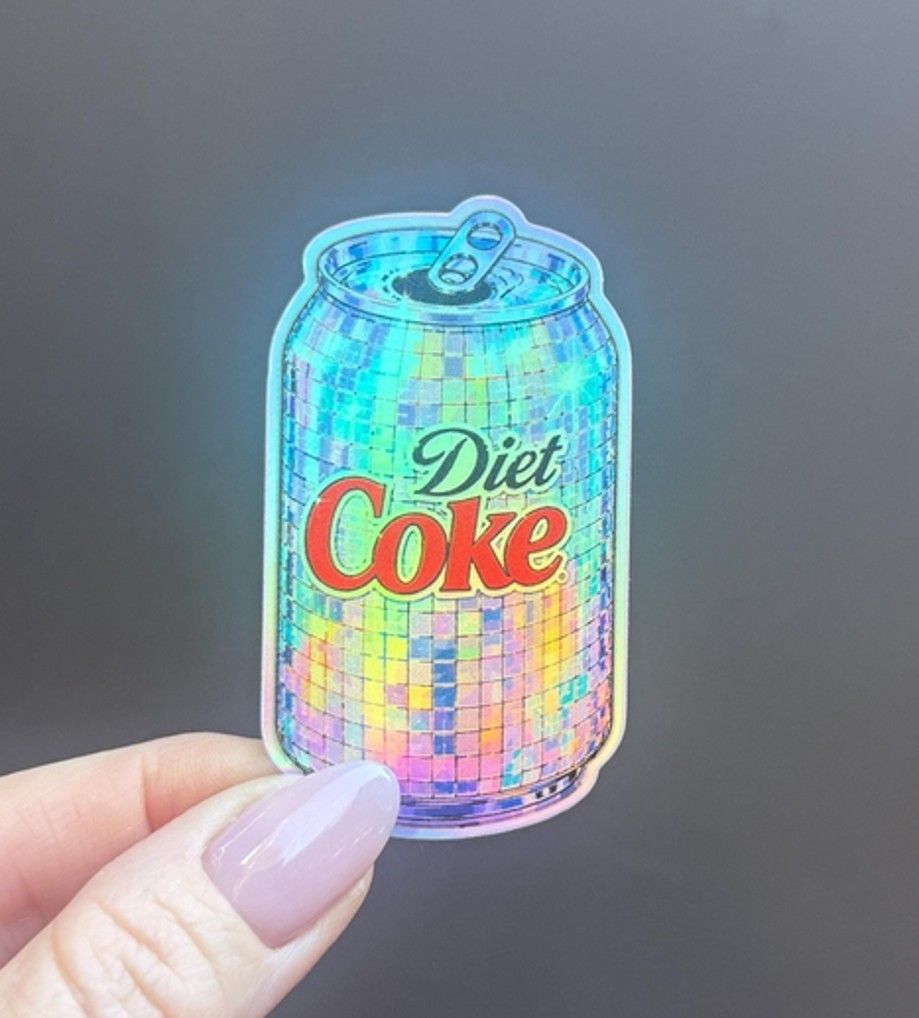 Disco Ball Diet Coke Can Sticker: Vinyl Decal