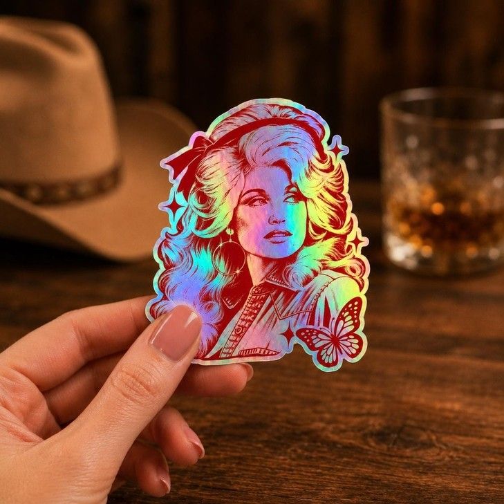 Dolly Parton Holographic Sticker
