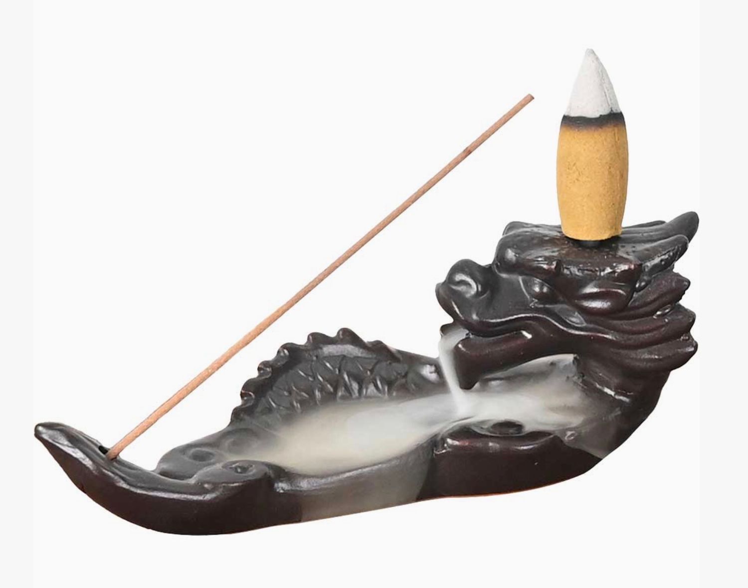 Ceramic Backflow &amp; Incense Holder - Sleeping Dragon