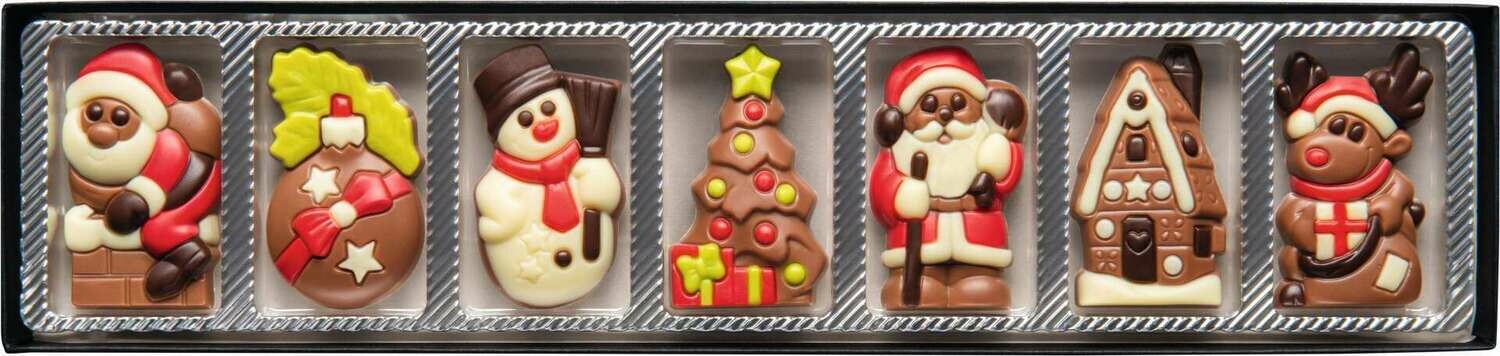 Decorated Solid Milk Chocolate caraques in Finger Box