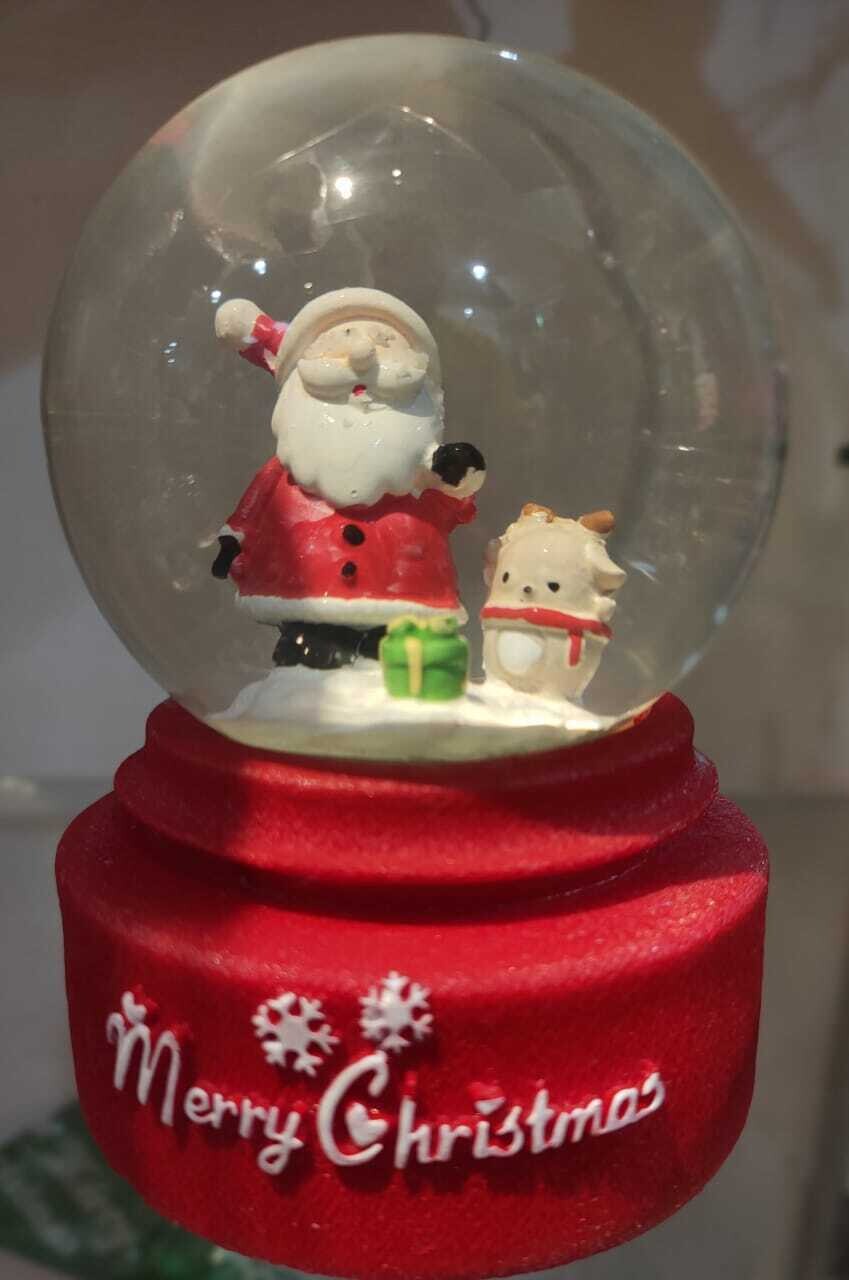 Christmas medium Crystal Snow ball with Santa Clause and music
