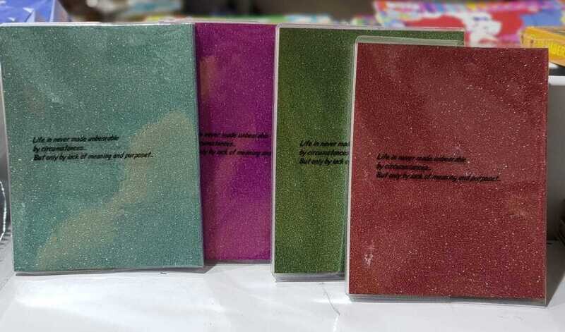 Glitter notebooks different colors