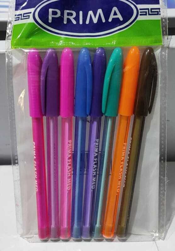 8 Prima Glitter pens different colors