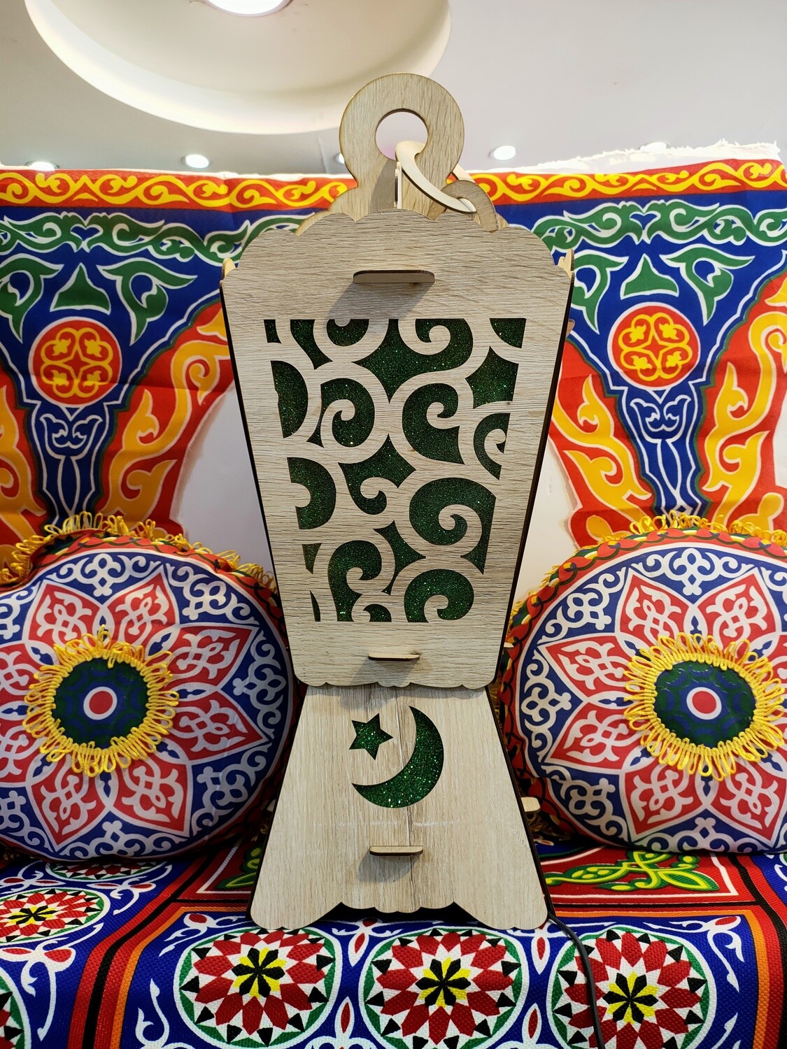 wooden Ramadan Gliter Lantern 75cm
