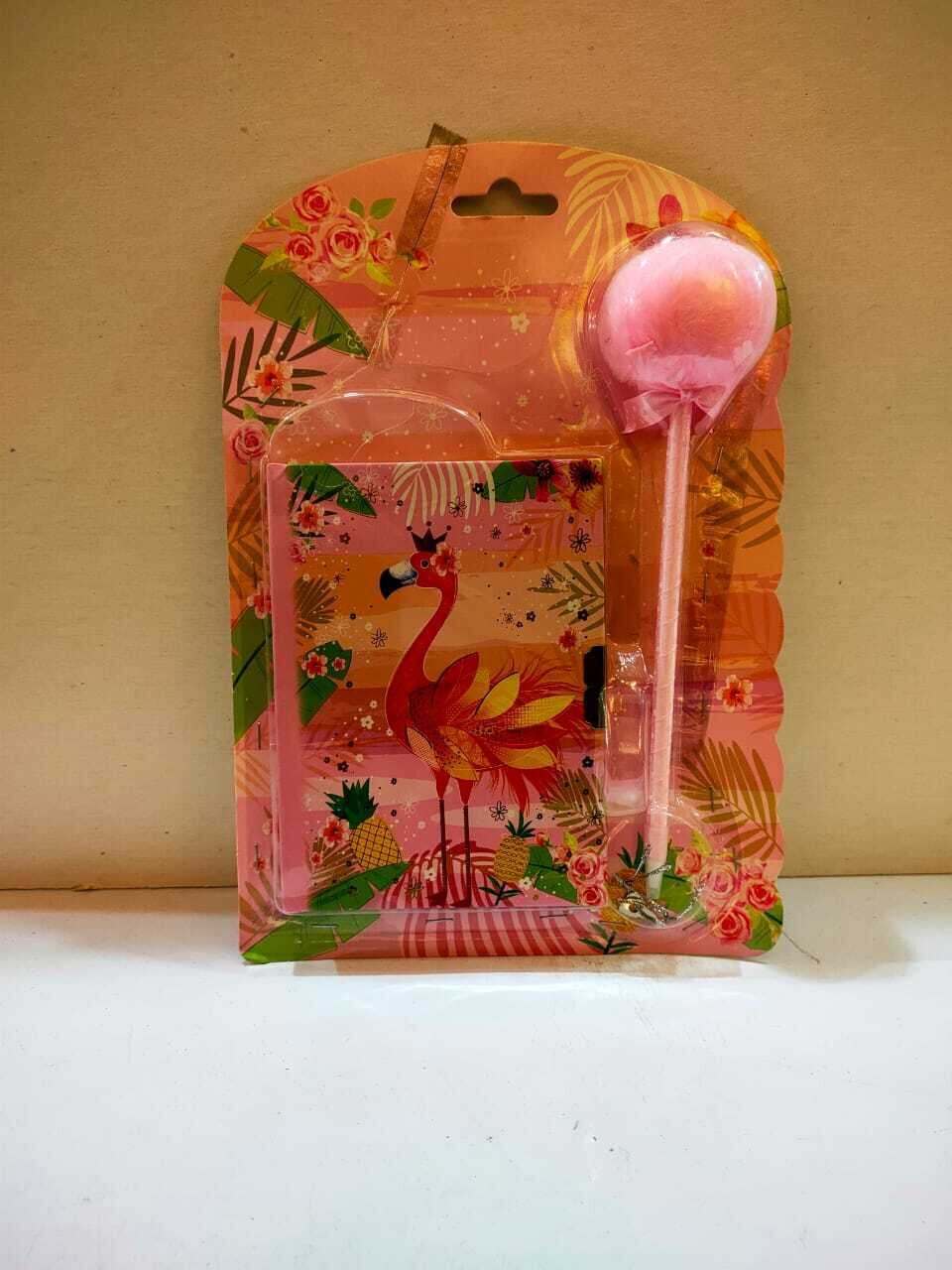 flamingo Notebook with pen and lock