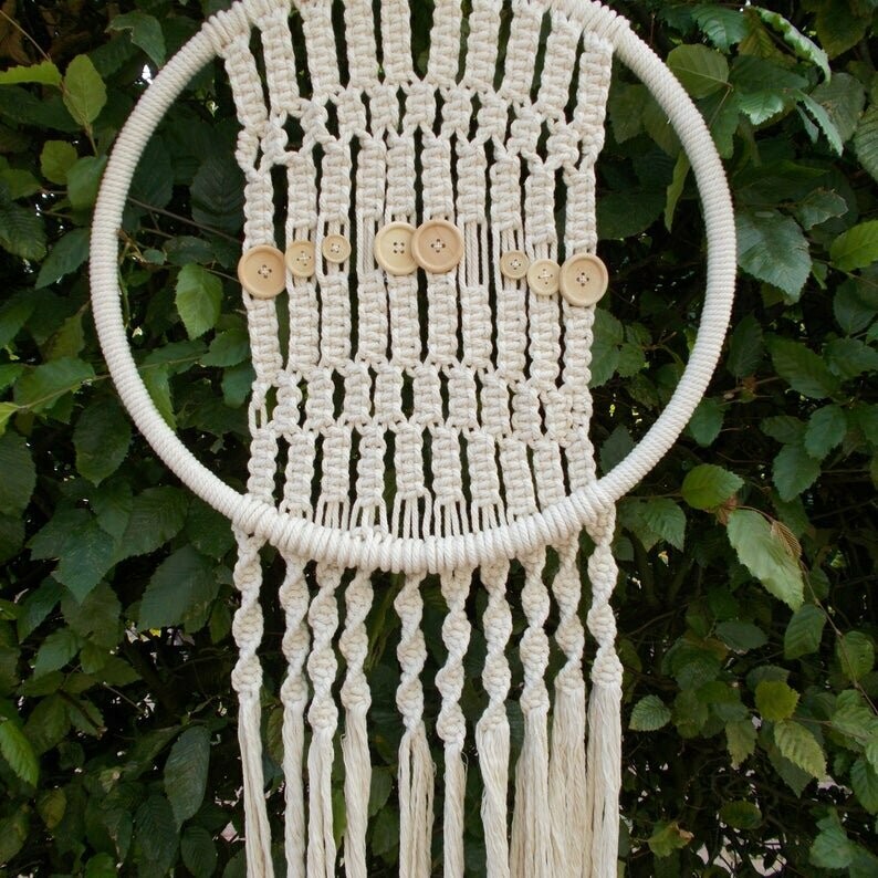 Traumfänger, Makramee, beige