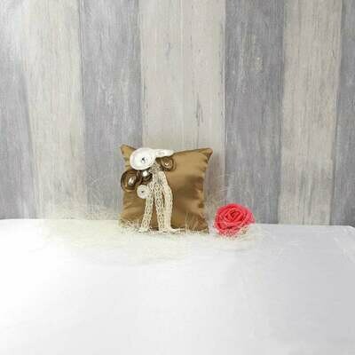 handgefertigtes Satin-Ringkissen, nougat braun
